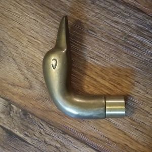 Vintage brass duck goose threaded topper for a cane 4.5" Wide x 3 1/4" Tall